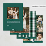 "Woven Plaid" - Holiday Cards in Olive by Baumbirdy - Back of Card Options
