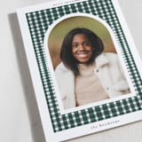 "Woven Plaid" - Holiday Cards in Olive by Baumbirdy - Detail