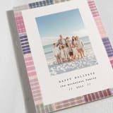 "Stamped Plaid" - Holiday Cards in Sugar Plum by Julie Murray - Detail