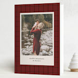 "Forest Grid" - Holiday Cards in Brick by Wendy Chung - Folded Card