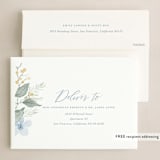 "Wintertime Blossoms" - Holiday Cards in Blue Frost by Oscar and Emma - Karly Depew - FREE Recipient Addressing