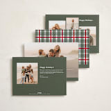 "Traditional Plaid" - Holiday Cards in Wreath by Baumbirdy - Back of Card Options