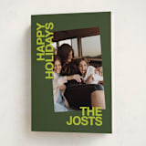 "Angled" - Holiday Cards in Citron by Inkblot Design - Folded Card