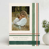 "Deconstructed Plaid" - Holiday Cards in Pine by Kacey Kendrick Wagner - Front