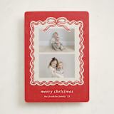 "Brushed Bow" - Holiday Cards in Cranberry by Kercia Jane - Front