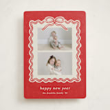 "Brushed Bow" - Holiday Cards in Cranberry by Kercia Jane - Front