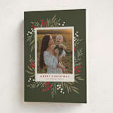 "Holly + Olive" - Holiday Cards in Wreath by Wildfield Paper Co - Folded Card