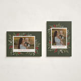 "Holly + Olive" - Holiday Cards in Wreath by Wildfield Paper Co - Photo Orientation Options