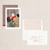 "Sloped Script" - Holiday Cards in Crimson by Melanie Severin - Assembled