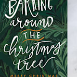 "Barking Fun" - Holiday Cards in Evergreen by Stephanie Given - Detail