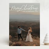 "Scripty Christmas" - Holiday Cards in Chimney Dust by Kristen Magee - Front