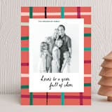 "Colorful Holiday Plaid" - Holiday Cards in Candy Apple by Ampersand Design Studio - Front