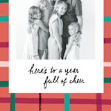 "Colorful Holiday Plaid" - Holiday Cards in Candy Apple by Ampersand Design Studio - Detail