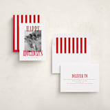 "Happy Holidays!" - Holiday Cards in Candy Cane by Wildfield Paper Co - Assembled