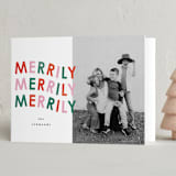 "Rainbow Merrily" - Holiday Cards in Cherry by Angela Garrick - Folded Card