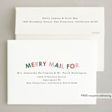 "Rainbow Merrily" - Holiday Cards in Cherry by Angela Garrick - FREE Recipient Addressing
