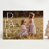"A Simple Peace" - Holiday Cards in Snow by GeekInk Design - Front