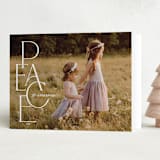 "A Simple Peace" - Holiday Cards in Snow by GeekInk Design - Folded Card