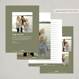 "Minimal Christmas" - Holiday Cards in Sage by Stephanie Hawkes - Back of Card Options