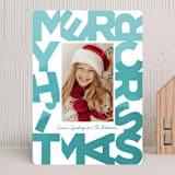 "Quilted Holiday" - Holiday Cards in Blue Spruce by Carrie ONeal - Front