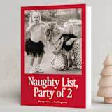 "List Party" - Holiday Cards in Santa by Jackie Crawford - Folded Card