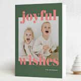 "Joyful & Bright" - Holiday Cards in Grape by Angela Thompson - Folded Card
