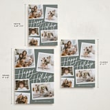 "Collage Scatter" - Holiday Cards in Sage by Melanie Severin - Formats Available