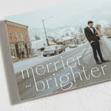 "Merrier and Brighter" - Holiday Cards in Snow by Amy Kross - Detail