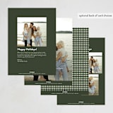"Tattersall" - Holiday Cards in Evergreen by Ekko Studio - Back of Card Options