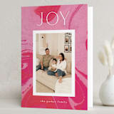 "Marbled Candycane" - Holiday Cards in Fuchsia by Nazia Hyder - Folded Card