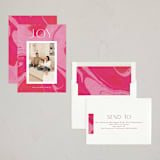 "Marbled Candycane" - Holiday Cards in Fuchsia by Nazia Hyder - Assembled