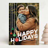 "Ornament Display" - Holiday Cards in Holly Berry by Robin Ott - Front
