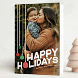 "Ornament Display" - Holiday Cards in Holly Berry by Robin Ott - Folded Card