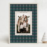 "Retro Weave" - Holiday Cards in Forest by Wendy Chung - Front
