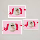 "What a Joy!" - Holiday Cards in Bubblegum by Lauren Chism - Formats Available