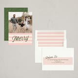 "Merrily Retro" - Holiday Cards in Poppy by GeekInk Design - Assembled