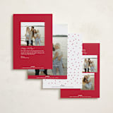 "Festive Dots" - Holiday Cards in Poinsettia by Wendy Chung - Back of Card Options