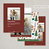 "Jolly Time" - Holiday Cards in Burgundy by Inkblot Design - Back of Card Options