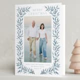 "Laurel Evergreen" - Holiday Cards in Glacier by Petra Kern - Folded Card