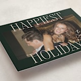 "Glam Greeting" - Holiday Cards in Evergreen by Ekko Studio - Detail