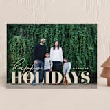 "Holiday Happiness" - Holiday Cards in Champagne by Angela Thompson - Front