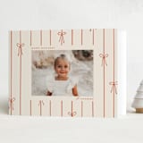 "Lines of Bows" - Holiday Cards in Cider by Ellen Schlegelmilch - Folded Card