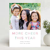 "More Cheer" - Holiday Cards in Sage by Lori Wemple - Front