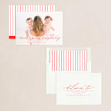 "Christmas Letter" - Holiday Cards in Candy Cane by Wildfield Paper Co - Assembled