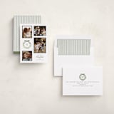 "Wreath Multi" - Holiday Cards in Marshmallow by Everett Paper Goods - Assembled