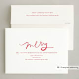 "Exaggerated Merry and Bright" - Holiday Cards in Holly by Ampersand Design Studio - FREE Recipient Addressing