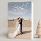 "Angled Script" - Holiday Cards in Snow by Hooray Creative - Folded Card