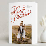 "Ribbon Letters" - Holiday Cards in Peppermint by taylorVdesign - Folded Card