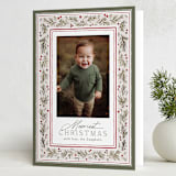 "Pine Frame" - Holiday Cards in Wreath by Everett Paper Goods - Folded Card