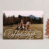 "Festive Holiday Script" - Holiday Cards in Snow by Kristen Smith - Front